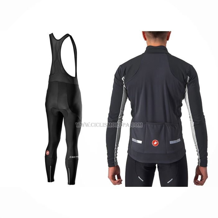 2022 Ropa Ciclismo Castelli Profundo Gris Mangas Largas y Culotte ioui030