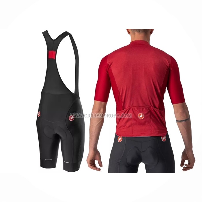 2022 Ropa Ciclismo Castelli Rojo Mangas Cortas y Culotte Corto