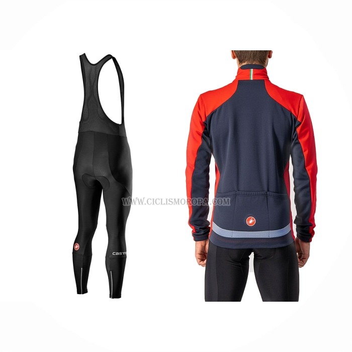 2022 Ropa Ciclismo Castelli Rojo Mangas Largas y Culotte ioui031