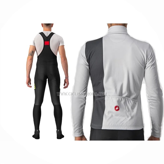 2023 Ropa Ciclismo Castelli Blanco Mangas Largas y Culotte Largo