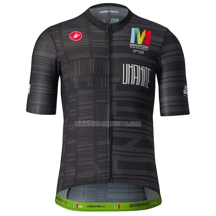 2023 Ropa Ciclismo Castelli Maratona Dles Dolomites-Enel Negro Mangas Cortas y Culotte Corto