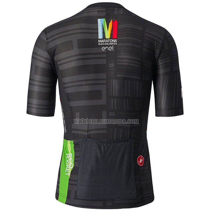 2023 Ropa Ciclismo Castelli Maratona Dles Dolomites-Enel Negro Mangas Cortas y Culotte Corto