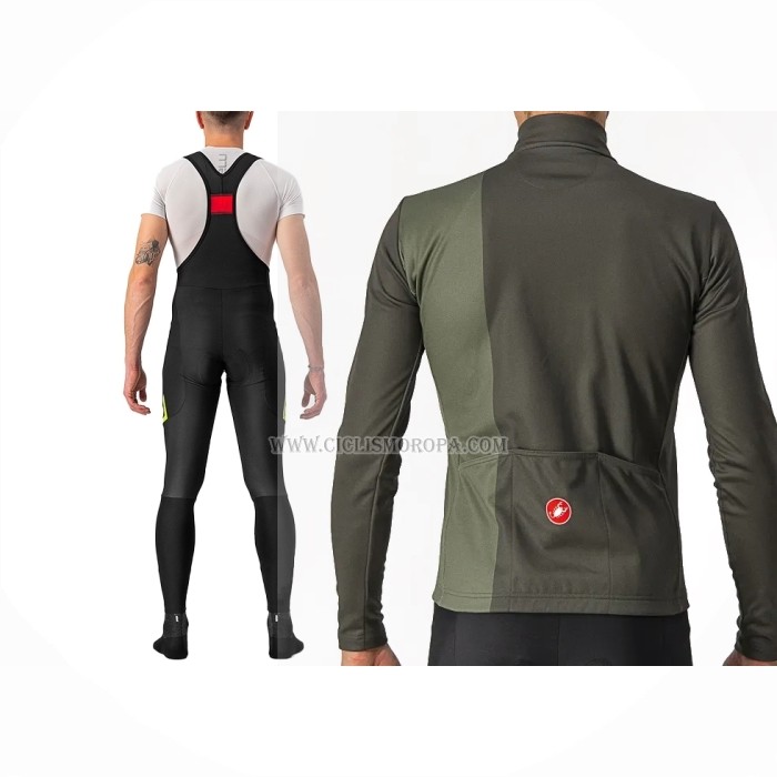 2023 Ropa Ciclismo Castelli Verde Mangas Largas y Culotte Largo
