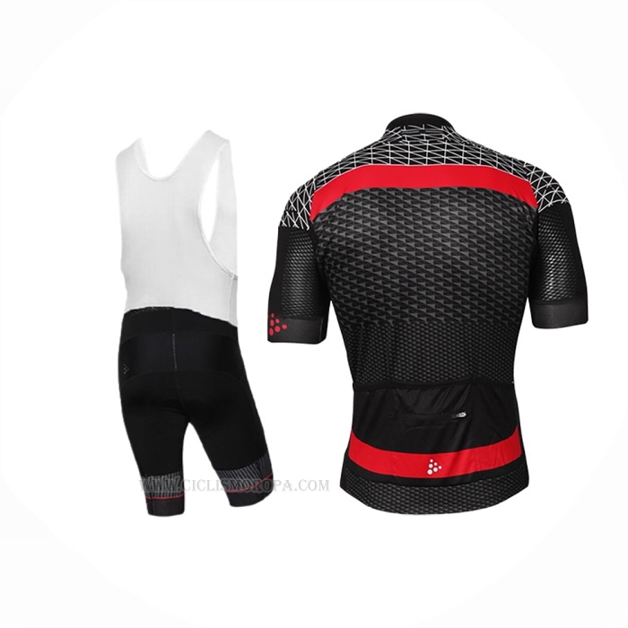 2018 Ropa Ciclismo Craft Route Negro Rojo Mangas Corta y Culotte Corto
