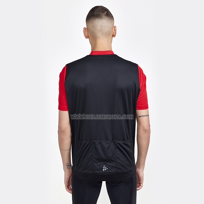 2023 Ropa Ciclismo Craft Rojo Negro Mangas Cortas y Culotte Corto