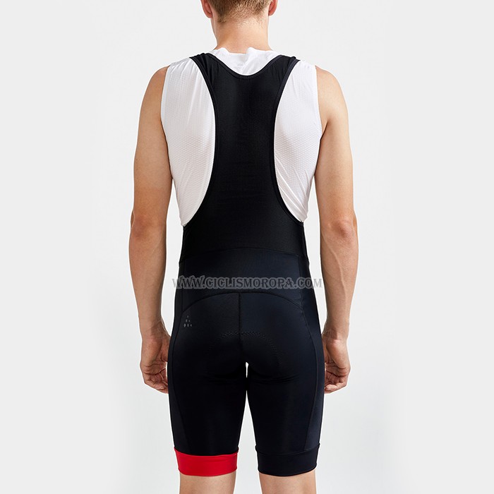 2023 Ropa Ciclismo Craft Rojo Negro Mangas Cortas y Culotte Corto