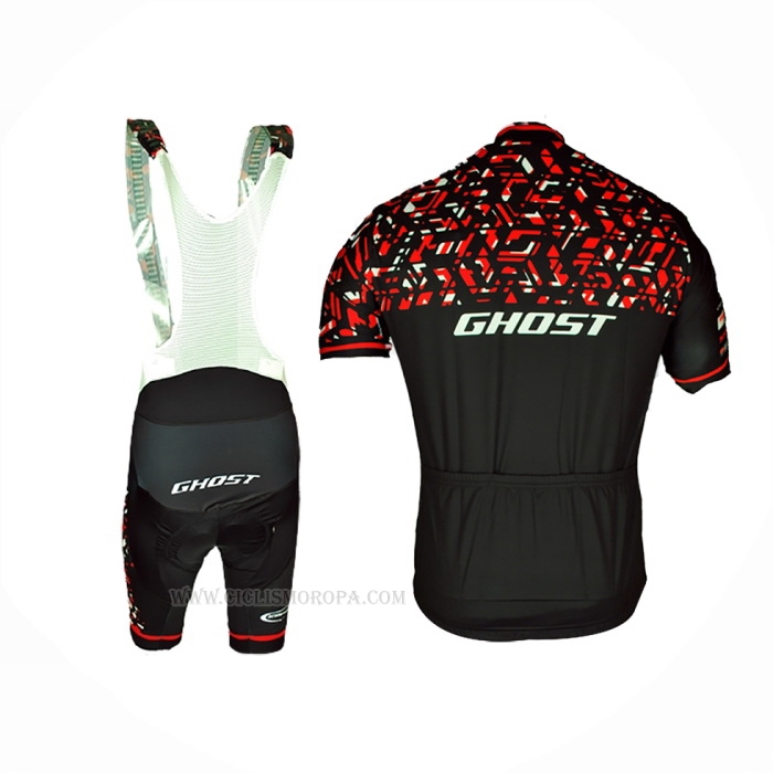 2018 Ropa Ciclismo Ghost Rojo Negro Mangas Corta y Culotte Corto