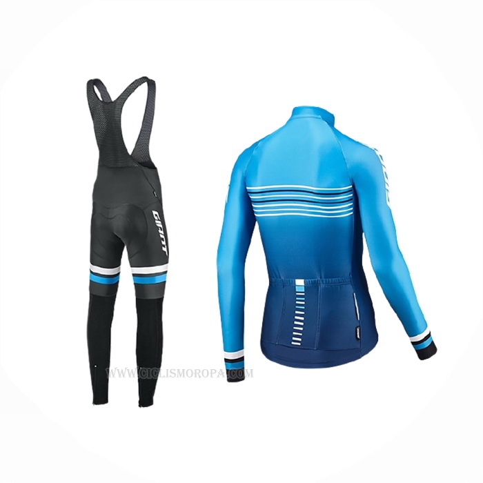 2019 Ropa Ciclismo Giant Race Day Azul Mangas Largas y Culotte Lunga