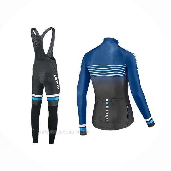 2019 Ropa Ciclismo Giant Race Day Azul Negro Mangas Largas y Culotte Lunga