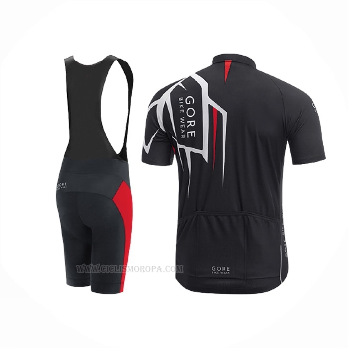2017 Ropa Ciclismo Gore Bike Wear Power Adrenaline Negro Mangas Corta y Culotte Corto