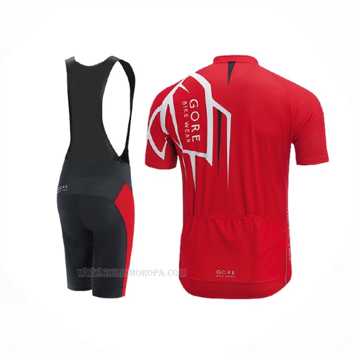 2017 Ropa Ciclismo Gore Bike Wear Power Adrenaline Rojo Mangas Corta y Culotte Corto