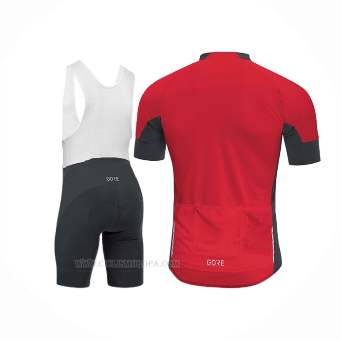 2018 Ropa Ciclismo Gore C7 Cc Negro Rojo Mangas Corta y Culotte Corto