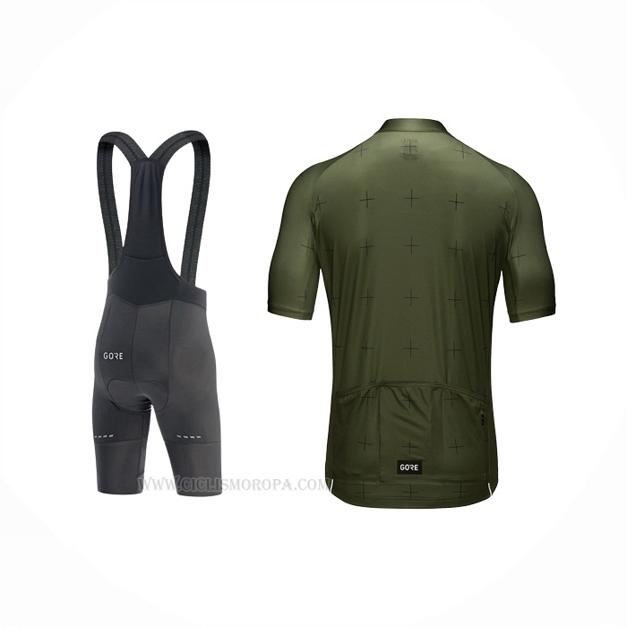 2022 Ropa Ciclismo Gore Verde Mangas Corta y Culotte Corto