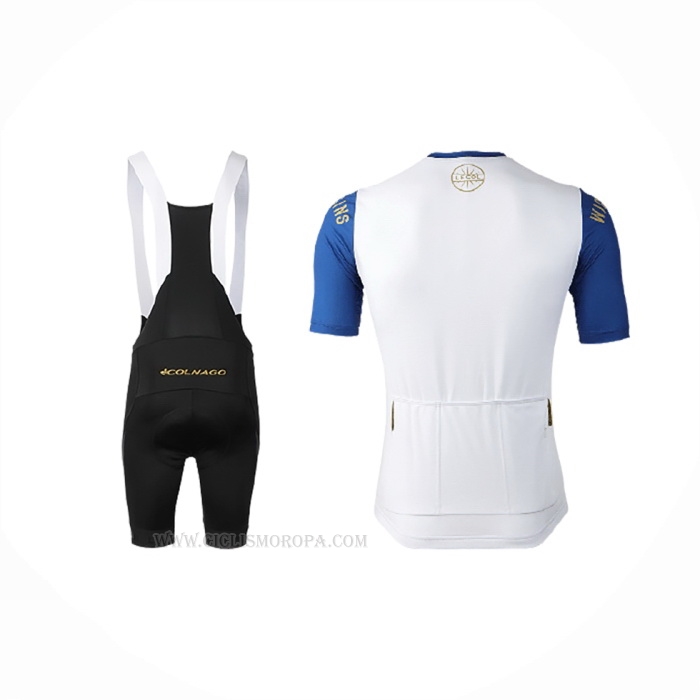 2019 Ropa Ciclismo Lecol Blanco Azul Mangas Corta y Culotte Corto