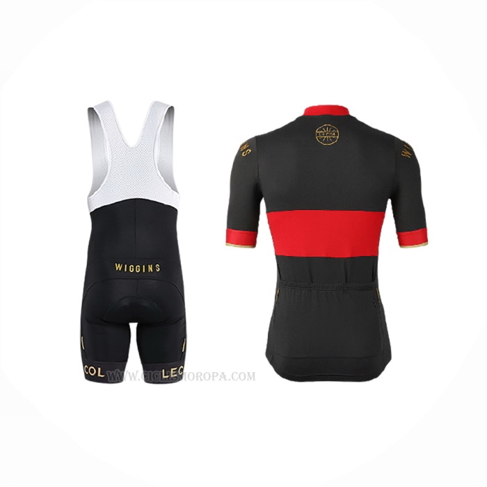 2019 Ropa Ciclismo Lecol Negro Rojo Mangas Corta y Culotte Corto