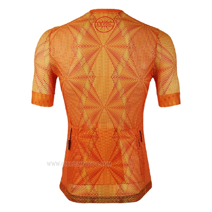 2020 Ropa Ciclismo Lecol Naranja Mangas Corta y Culotte Corto