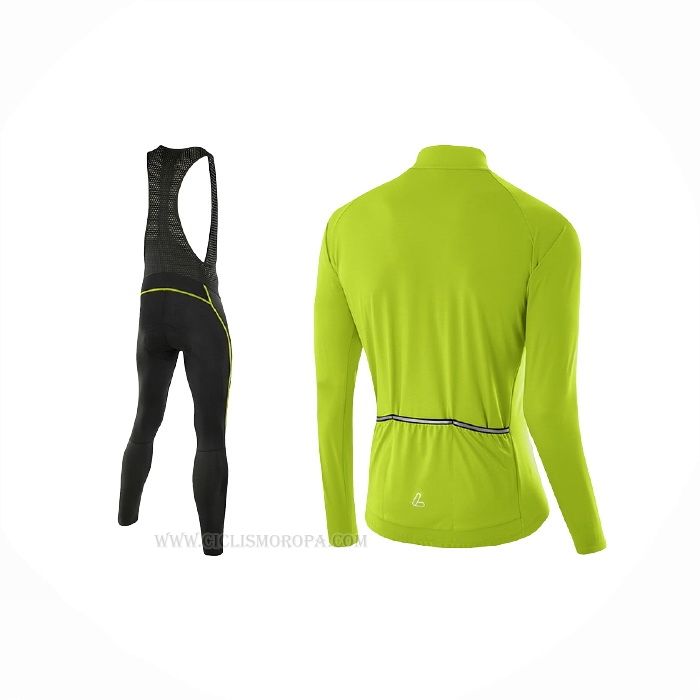 2021 Ropa Ciclismo Loffler Verde Mangas Largas y Culotte Lunga