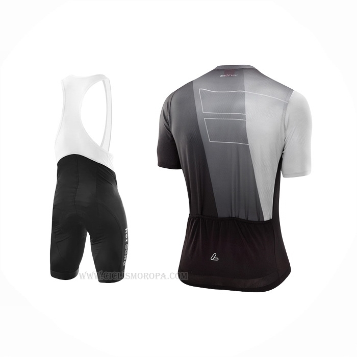 2022 Ropa Ciclismo Loffler Negro Blanco Gris Mangas Corta y Culotte Corto