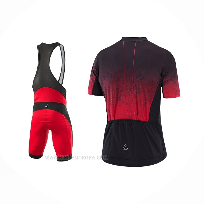 2022 Ropa Ciclismo Loffler Negro Rojo Mangas Corta y Culotte Corto