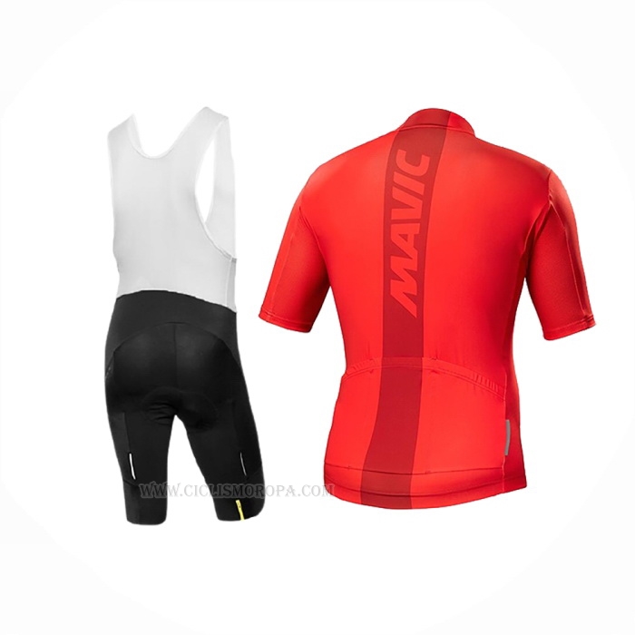 2018 Ropa Ciclismo Mavic Rojo Mangas Corta y Culotte Corto