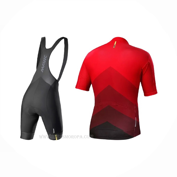 2021 Ropa Ciclismo Mavic Rojo Negro Mangas Corta y Culotte Corto
