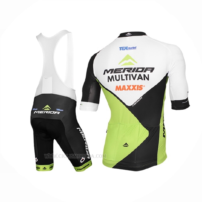2016 Ropa Ciclismo Multivan Merida Verde Blanco Mangas Corta y Culotte Corto