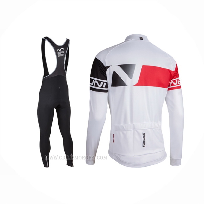 2016 Ropa Ciclismo Nalini Rojo Blanco Mangas Largas Y Culotte Lunga