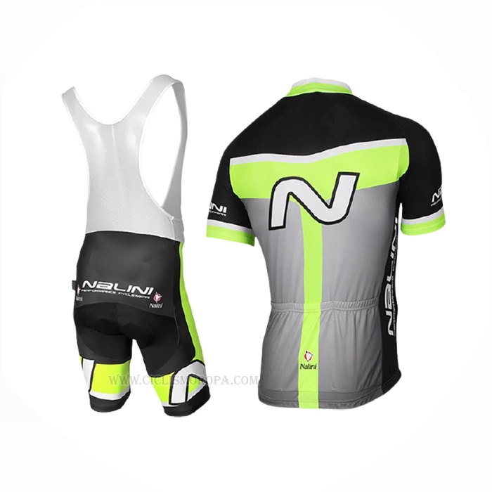 2017 Ropa Ciclismo Nalini Navision Verde Gris Mangas Corta Y Culotte Corto