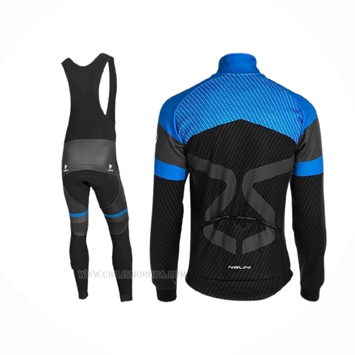 2019 Ropa Ciclismo Nalini Negro Azul Mangas Largas Y Culotte Lunga