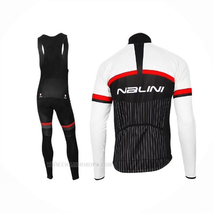 2020 Ropa Ciclismo Nalini Negro Blanco Rojo Mangas Largas Y Culotte Lunga