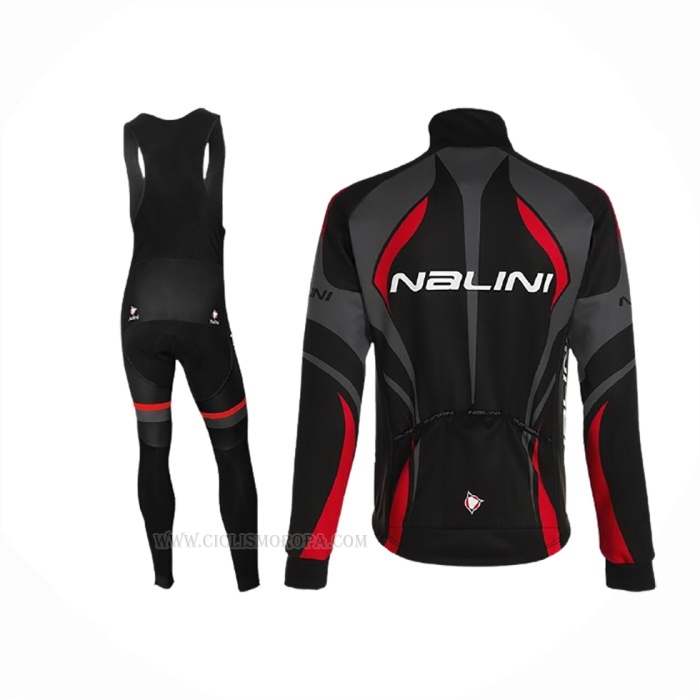 2020 Ropa Ciclismo Nalini Negro Gris Rojo Mangas Largas Y Culotte Lunga