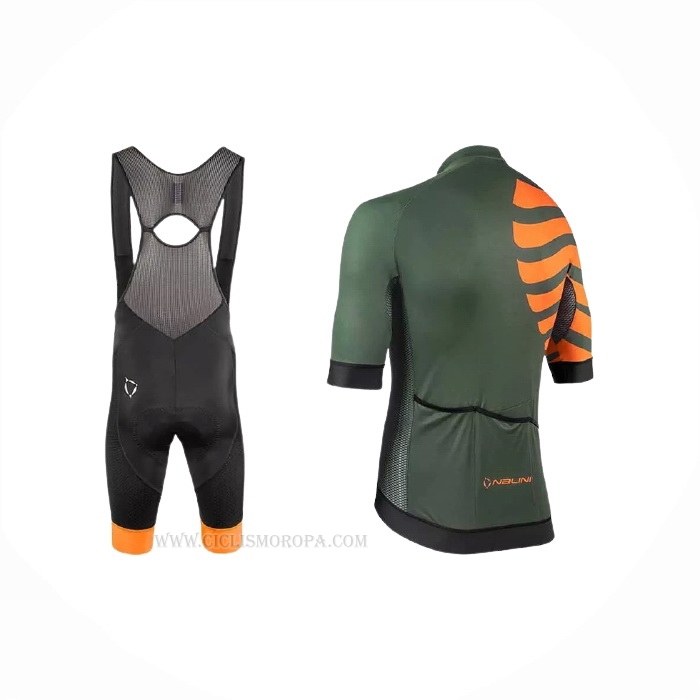 2021 Ropa Ciclismo Nalini Verde Naranja Mangas Corta Y Culotte Corto
