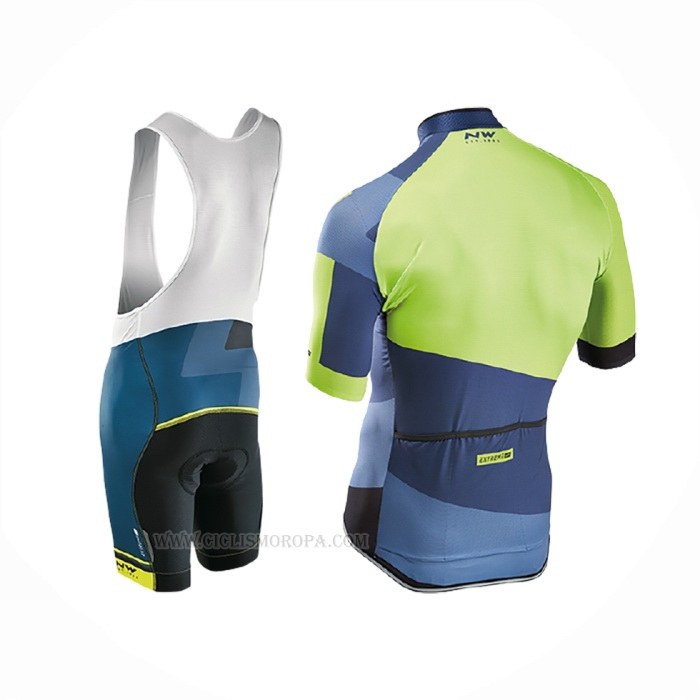 2017 Ropa Ciclismo Northwave Extreme Verde Azul Mangas Corta y Culotte Corto