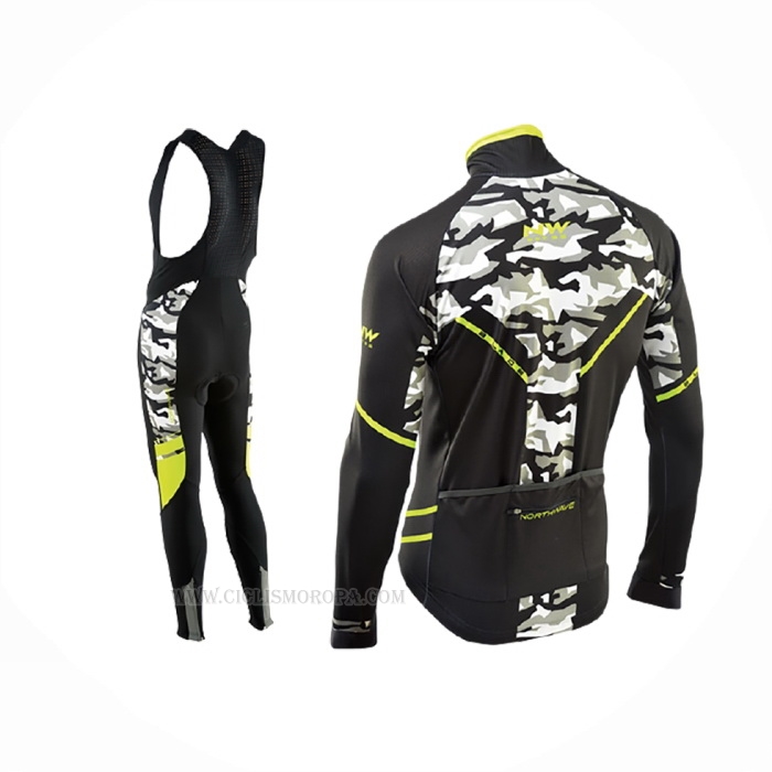 2017 Ropa Ciclismo Northwave Ml Negro Camo Mangas Largas y Culotte Lunga