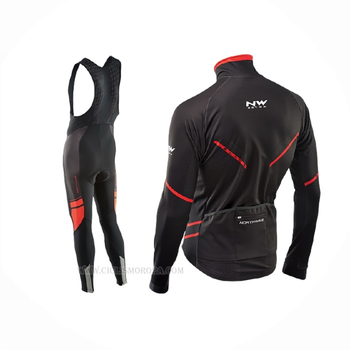 2017 Ropa Ciclismo Northwave Ml Negro Rojo Mangas Largas y Culotte Lunga