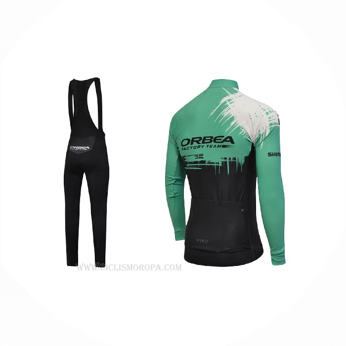 2021 Ropa Ciclismo Orbea Negro Verde Mangas Largas y Culotte Lunga