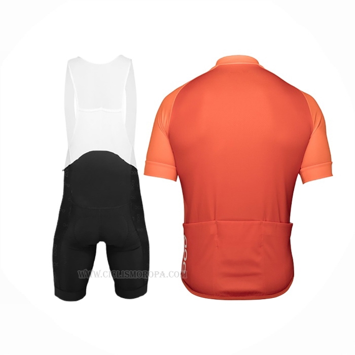 2018 Ropa Ciclismo POC Naranja Mangas Corta y Culotte Corto