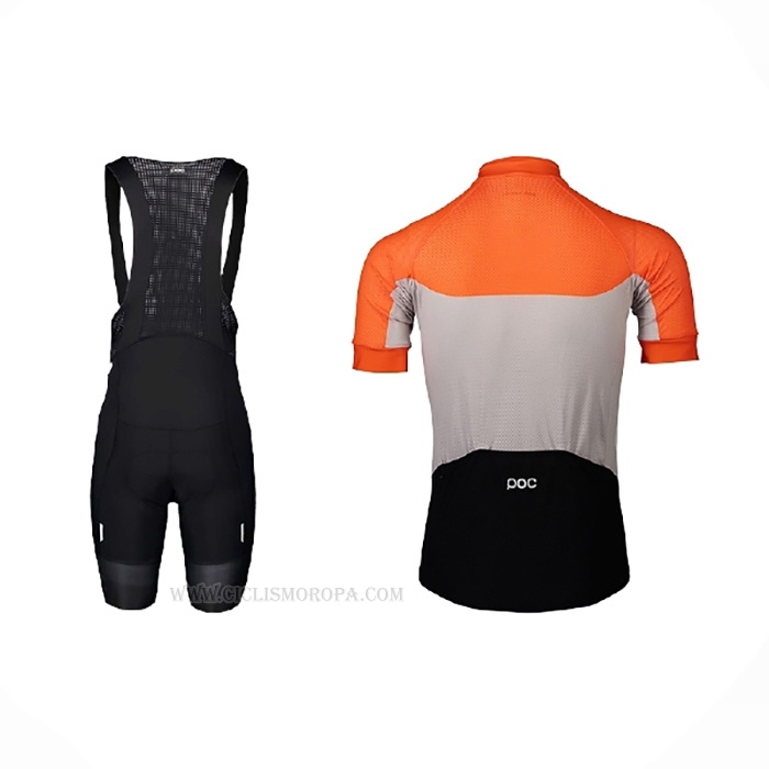 2021 Ropa Ciclismo POC Naranja Mangas Corta y Culotte Corto