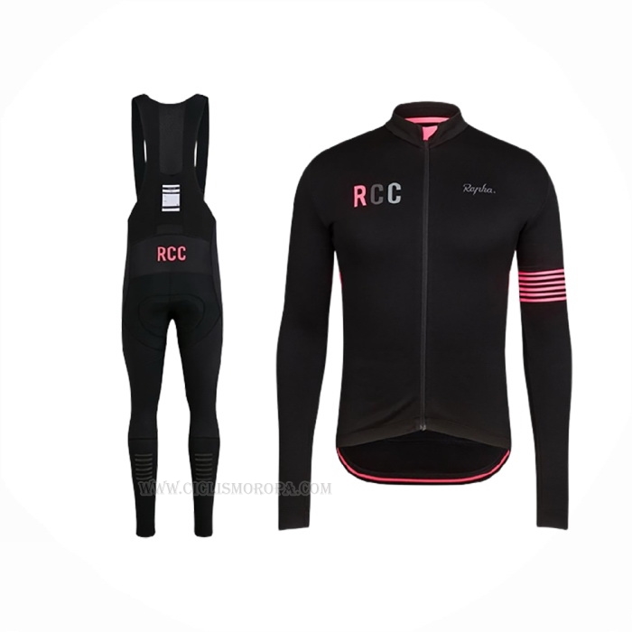 2019 Ropa Ciclismo Rapha Negro Rosa Mangas Largas y Culotte Lunga
