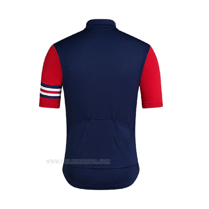 2021 Ropa Ciclismo Rapha Apagado Azul Rojo Mangas Corta y Culotte Corto