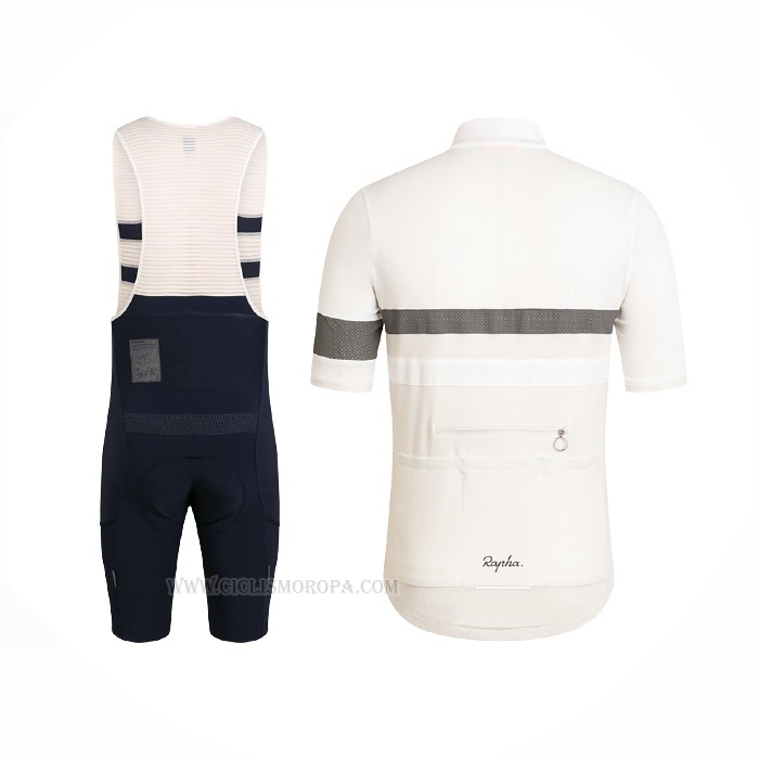 2021 Ropa Ciclismo Rapha Blanco Mangas Corta y Culotte Corto