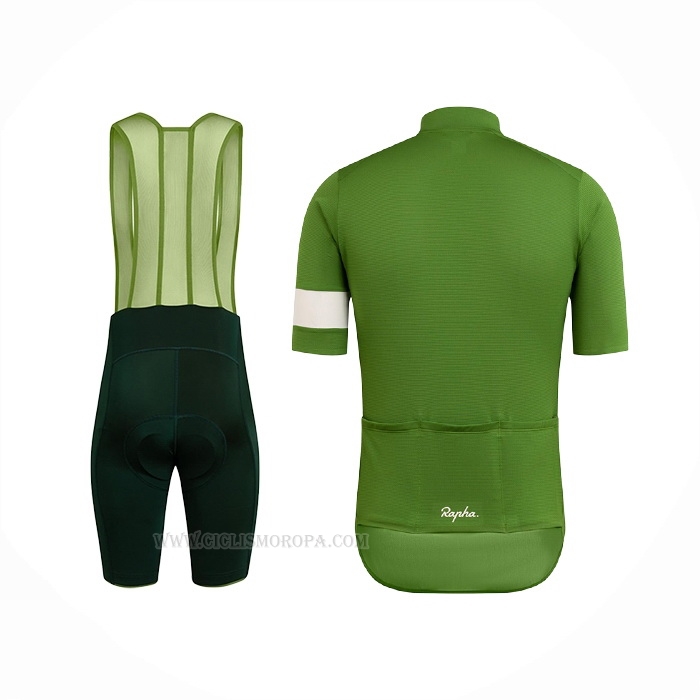 2021 Ropa Ciclismo Rapha Verde Mangas Corta y Culotte Corto