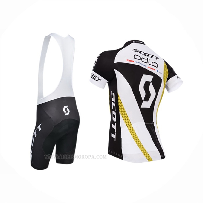2014 Ropa Ciclismo Scott Negro Blanco Mangas Corta Y Culotte Corto