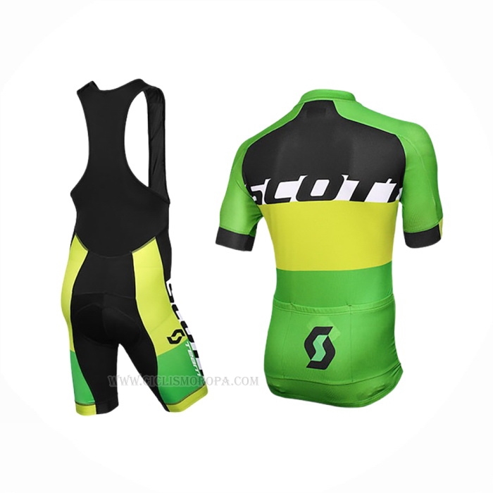 2016 Ropa Ciclismo Scott Amarillo Verde Mangas Corta Y Culotte Corto