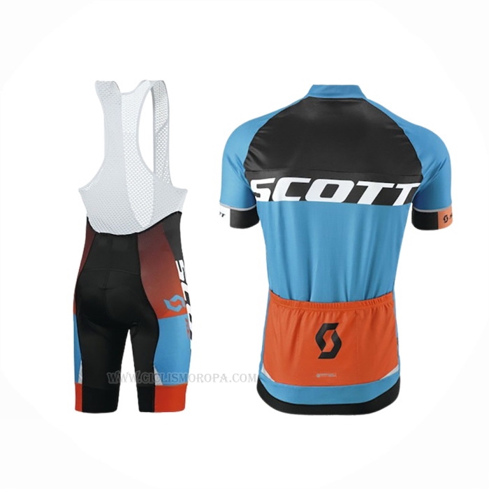 2016 Ropa Ciclismo Scott Azul Naranja Mangas Corta Y Culotte Corto