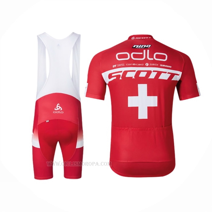2016 Ropa Ciclismo Scott Blanco Rojo Mangas Corta Y Culotte Corto