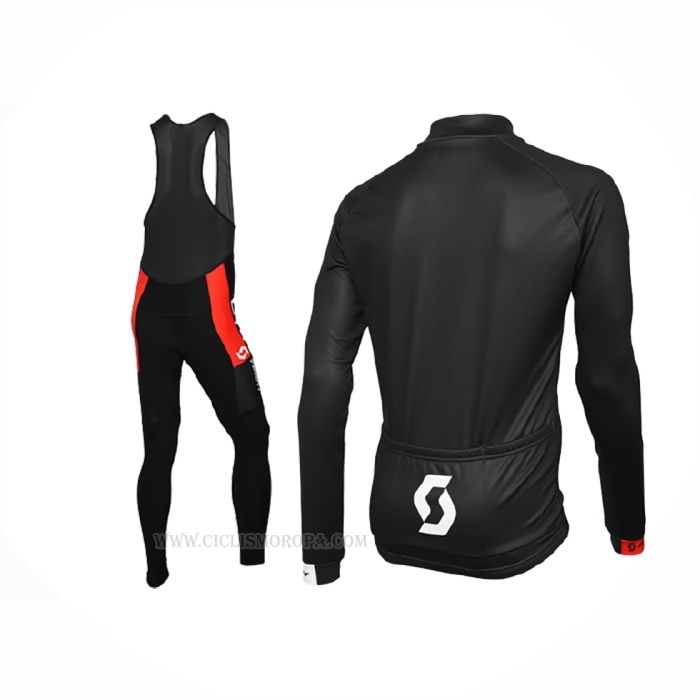 2016 Ropa Ciclismo Scott Naranja Negro Mangas Largas Y Culotte Lunga