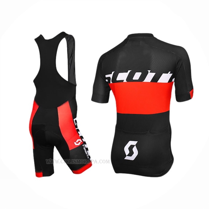 2016 Ropa Ciclismo Scott Negro Rojo Mangas Corta Y Culotte Corto
