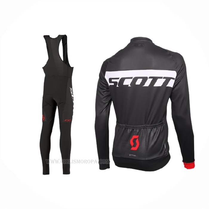 2016 Ropa Ciclismo Scott Rojo Negro Mangas Largas Y Culotte Lunga