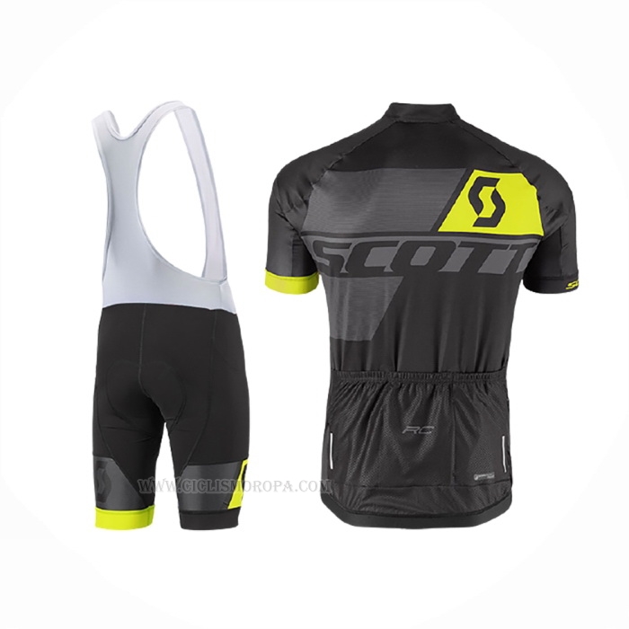 2017 Ropa Ciclismo Scott Amarillo Negro Mangas Corta Y Culotte Corto